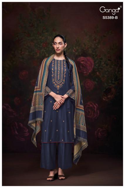 Ganga inezha 5389 wholesale dress material market in vadodara